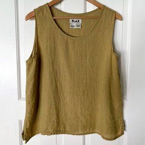 Flax Natural Linen Slub Boxy Tank - Medium